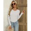 imageZeagoo Womens Long Sleeve Ribbed Shirt 2025 Fall Knit Sweater Basic Slim Fit Tops Crewneck Cute OutfitsAwhite
