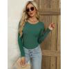 imageZeagoo Womens Long Sleeve Ribbed Shirt 2025 Fall Knit Sweater Basic Slim Fit Tops Crewneck Cute OutfitsGreen