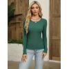 imageZeagoo Womens Long Sleeve Ribbed Shirt 2025 Fall Knit Sweater Basic Slim Fit Tops Crewneck Cute OutfitsGreen