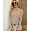 imageZeagoo Womens Long Sleeve Ribbed Shirt 2025 Fall Knit Sweater Basic Slim Fit Tops Crewneck Cute OutfitsKhaki