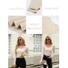 imageZeagoo Womens Long Sleeve Ribbed Slim Fitted Shirts Square Neck Casual Basic Y2K Crop TopsApricot