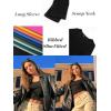 imageZeagoo Womens Long Sleeve Ribbed Slim Fitted Shirts Square Neck Casual Basic Y2K Crop TopsBlack