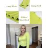 imageZeagoo Womens Long Sleeve Ribbed Slim Fitted Shirts Square Neck Casual Basic Y2K Crop TopsLime Neon Green