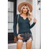 imageZeagoo Womens Long Sleeve Shirts VNeck Rib Knit Slim Fit Tops Casual Stretch Basic Tee Going Out Top Fall Fashion 2025Blue