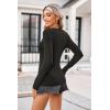 imageZeagoo Womens Long Sleeve Shirts VNeck Rib Knit Slim Fit Tops Casual Stretch Basic Tee Going Out Top Fall Fashion 2025Dark Grey