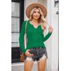 imageZeagoo Womens Long Sleeve Shirts VNeck Rib Knit Slim Fit Tops Casual Stretch Basic Tee Going Out Top Fall Fashion 2025Green
