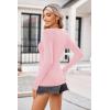 imageZeagoo Womens Long Sleeve Shirts VNeck Rib Knit Slim Fit Tops Casual Stretch Basic Tee Going Out Top Fall Fashion 2025Pink