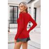 imageZeagoo Womens Long Sleeve Shirts VNeck Rib Knit Slim Fit Tops Casual Stretch Basic Tee Going Out Top Fall Fashion 2025Red