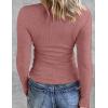 imageZeagoo Womens Long Sleeve Stretch Crewneck Ribbed TShirt Slim Fit Casual Basic Tops SXXLDusty Pink