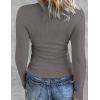 imageZeagoo Womens Long Sleeve Stretch Crewneck Ribbed TShirt Slim Fit Casual Basic Tops SXXLHeather Grey