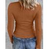 imageZeagoo Womens Long Sleeve Stretch Crewneck Ribbed TShirt Slim Fit Casual Basic Tops SXXLLight Brown