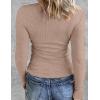 imageZeagoo Womens Long Sleeve Stretch Crewneck Ribbed TShirt Slim Fit Casual Basic Tops SXXLLight Khaki