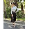imageZeagoo Womens Long Sleeve Stretch Shirts Mock Neck Ribbed TShirt Fitted Casual Basic Tops 2024Light Grey