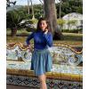 imageZeagoo Womens Long Sleeve T Shirts Casual Mock Neck Tops Fall Pleated Blouses Basic Trendy Clothes 2024Blue