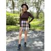 imageZeagoo Womens Long Sleeve T Shirts Casual Mock Neck Tops Fall Pleated Blouses Basic Trendy Clothes 2024Brown