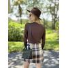 imageZeagoo Womens Long Sleeve T Shirts Casual Mock Neck Tops Fall Pleated Blouses Basic Trendy Clothes 2024Brown