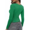 imageZeagoo Womens Ribbed Fitted Crop Tops Long Sleeve T Shirts Basic Scoop Neck Casual Slim Fitted Y2k Clothes 202501 Green