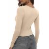 imageZeagoo Womens Ribbed Fitted Crop Tops Long Sleeve T Shirts Basic Scoop Neck Casual Slim Fitted Y2k Clothes 2025Beige