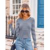 imageZeagoo Womens Ribbed Fitted Crop Tops Long Sleeve T Shirts Basic Scoop Neck Casual Slim Fitted Y2k Clothes 2025Black Navy Stripe