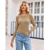 imageZeagoo Womens Ribbed Fitted Crop Tops Long Sleeve T Shirts Basic Scoop Neck Casual Slim Fitted Y2k Clothes 2025Black beige