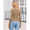 imageZeagoo Womens Ribbed Fitted Crop Tops Long Sleeve T Shirts Basic Scoop Neck Casual Slim Fitted Y2k Clothes 2025Black beige