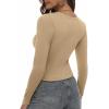 imageZeagoo Womens Ribbed Fitted Crop Tops Long Sleeve T Shirts Basic Scoop Neck Casual Slim Fitted Y2k Clothes 2025Black beige