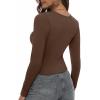 imageZeagoo Womens Ribbed Fitted Crop Tops Long Sleeve T Shirts Basic Scoop Neck Casual Slim Fitted Y2k Clothes 2025Black brown
