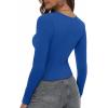 imageZeagoo Womens Ribbed Fitted Crop Tops Long Sleeve T Shirts Basic Scoop Neck Casual Slim Fitted Y2k Clothes 2025Blue