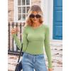 imageZeagoo Womens Ribbed Fitted Crop Tops Long Sleeve T Shirts Basic Scoop Neck Casual Slim Fitted Y2k Clothes 2025Light Green