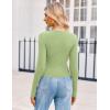 imageZeagoo Womens Ribbed Fitted Crop Tops Long Sleeve T Shirts Basic Scoop Neck Casual Slim Fitted Y2k Clothes 2025Light Green
