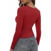 imageZeagoo Womens Ribbed Fitted Crop Tops Long Sleeve T Shirts Basic Scoop Neck Casual Slim Fitted Y2k Clothes 2025Red