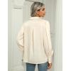imageZeagoo Womens Satin Blouse Lantern Long Sleeve Silk Button Down Shirt Dressy Casual Business Work Tunic TopsBeige