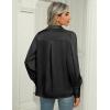 imageZeagoo Womens Satin Blouse Lantern Long Sleeve Silk Button Down Shirt Dressy Casual Business Work Tunic TopsBlack