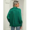imageZeagoo Womens Satin Blouse Lantern Long Sleeve Silk Button Down Shirt Dressy Casual Business Work Tunic TopsGreen