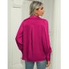 imageZeagoo Womens Satin Blouse Lantern Long Sleeve Silk Button Down Shirt Dressy Casual Business Work Tunic TopsHot Pink
