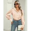 imageZeagoo Womens Satin Blouse Lantern Long Sleeve Silk Button Down Shirt Dressy Casual Business Work Tunic TopsLight Khaki