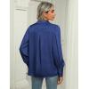 imageZeagoo Womens Satin Blouse Lantern Long Sleeve Silk Button Down Shirt Dressy Casual Business Work Tunic TopsNavy Blue