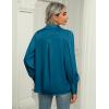 imageZeagoo Womens Satin Blouse Lantern Long Sleeve Silk Button Down Shirt Dressy Casual Business Work Tunic TopsPeacock Blue