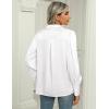 imageZeagoo Womens Satin Blouse Lantern Long Sleeve Silk Button Down Shirt Dressy Casual Business Work Tunic TopsWhite