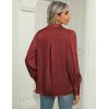 imageZeagoo Womens Satin Blouse Lantern Long Sleeve Silk Button Down Shirt Dressy Casual Business Work Tunic TopsWine Red
