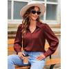 imageZeagoo Womens Satin Blouse Lantern Long Sleeve Silk Button Down Shirt Dressy Casual Business Work Tunic TopsWine Red