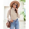 imageZeagoo Womens Turtleneck Long Sleeve Shirts Soft Thermal Underwear Fall Fashion 2024 Tight Basic Layer TopsApricot