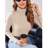 imageZeagoo Womens Turtleneck Long Sleeve Shirts Soft Thermal Underwear Fall Fashion 2024 Tight Basic Layer TopsApricot