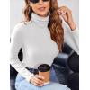 imageZeagoo Womens Turtleneck Long Sleeve Shirts Soft Thermal Underwear Fall Fashion 2024 Tight Basic Layer TopsAwhite