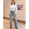 imageZeagoo Womens Turtleneck Long Sleeve Shirts Soft Thermal Underwear Fall Fashion 2024 Tight Basic Layer TopsAwhite