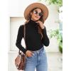 imageZeagoo Womens Turtleneck Long Sleeve Shirts Soft Thermal Underwear Fall Fashion 2024 Tight Basic Layer TopsBlack