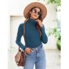 imageZeagoo Womens Turtleneck Long Sleeve Shirts Soft Thermal Underwear Fall Fashion 2024 Tight Basic Layer TopsBlue