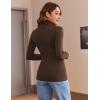 imageZeagoo Womens Turtleneck Long Sleeve Shirts Soft Thermal Underwear Fall Fashion 2024 Tight Basic Layer TopsBrown