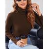 imageZeagoo Womens Turtleneck Long Sleeve Shirts Soft Thermal Underwear Fall Fashion 2024 Tight Basic Layer TopsBrown