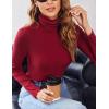 imageZeagoo Womens Turtleneck Long Sleeve Shirts Soft Thermal Underwear Fall Fashion 2024 Tight Basic Layer TopsBurgundy